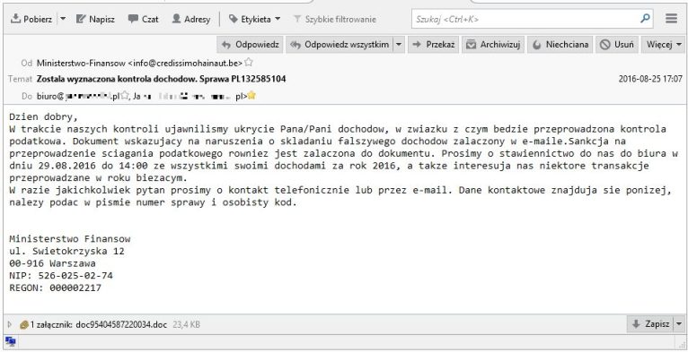 Oszustwo internetowe spam