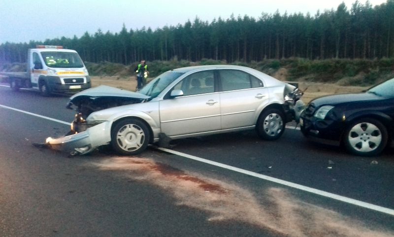 Dwa wypadki na drodze z Polkowic do Lubina