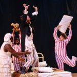 5. Ekow Quartey as Nana, John Pfumojena as Michael, Felix Hayes as Mr Darling and Marc Antolin as John. Photo by Steve Tanner.