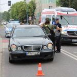 Potrącenie koło Pałacyku ślubów, Lubin, 07.06.2019, wypadek (2)