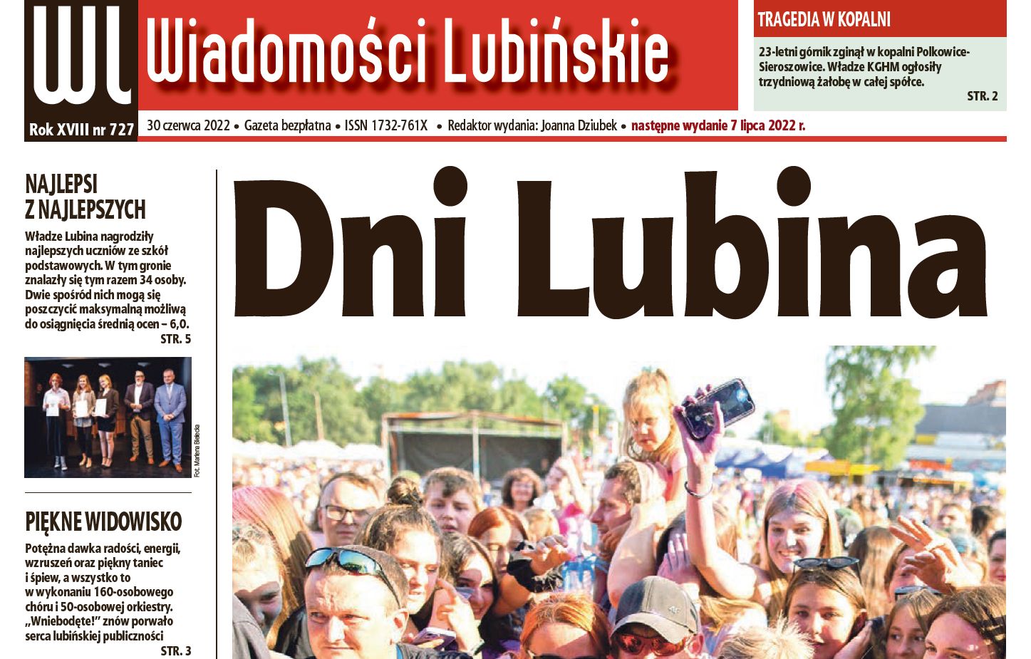 Jutro nowy numer „Wiadomości Lubińskich”