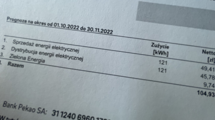 Rachunek za energię tworzy nawet kilkanaście pozycji