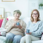 Woman with elderly mother
