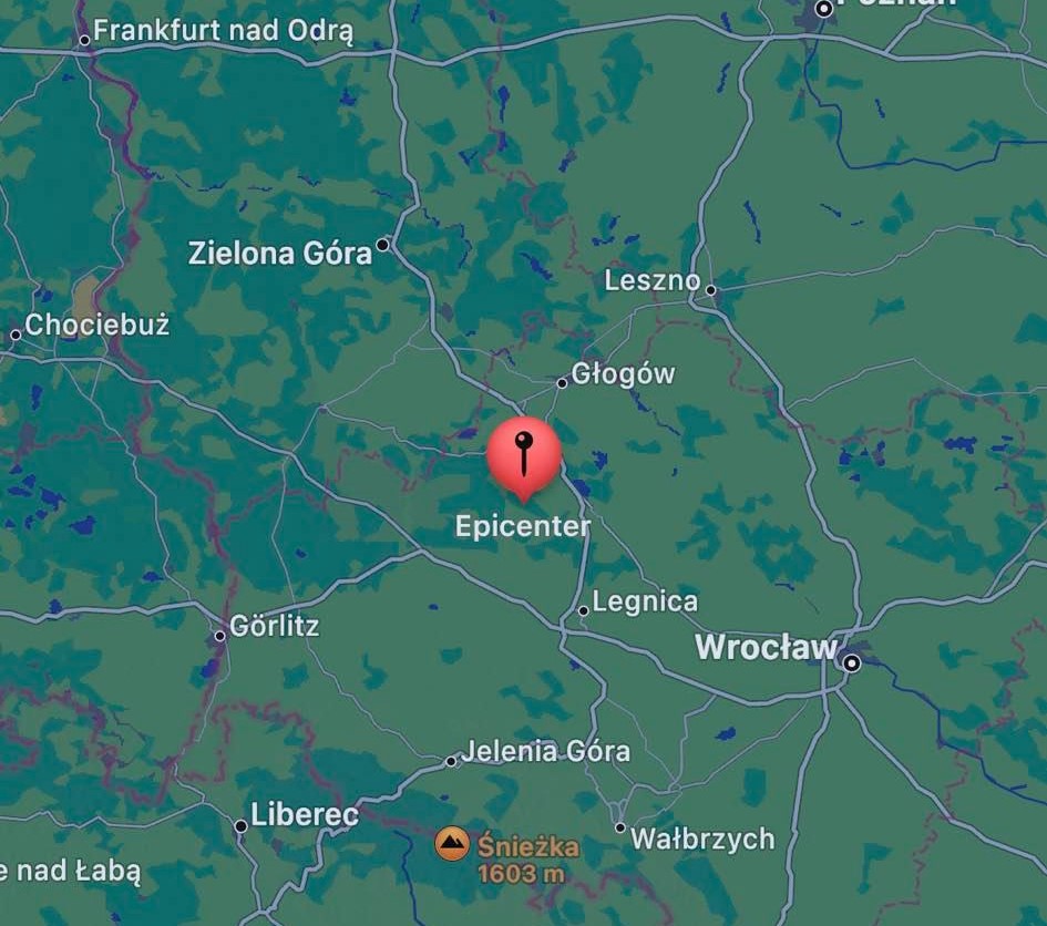 Niemcy informują o trzęsieniu ziemi koło Lubina