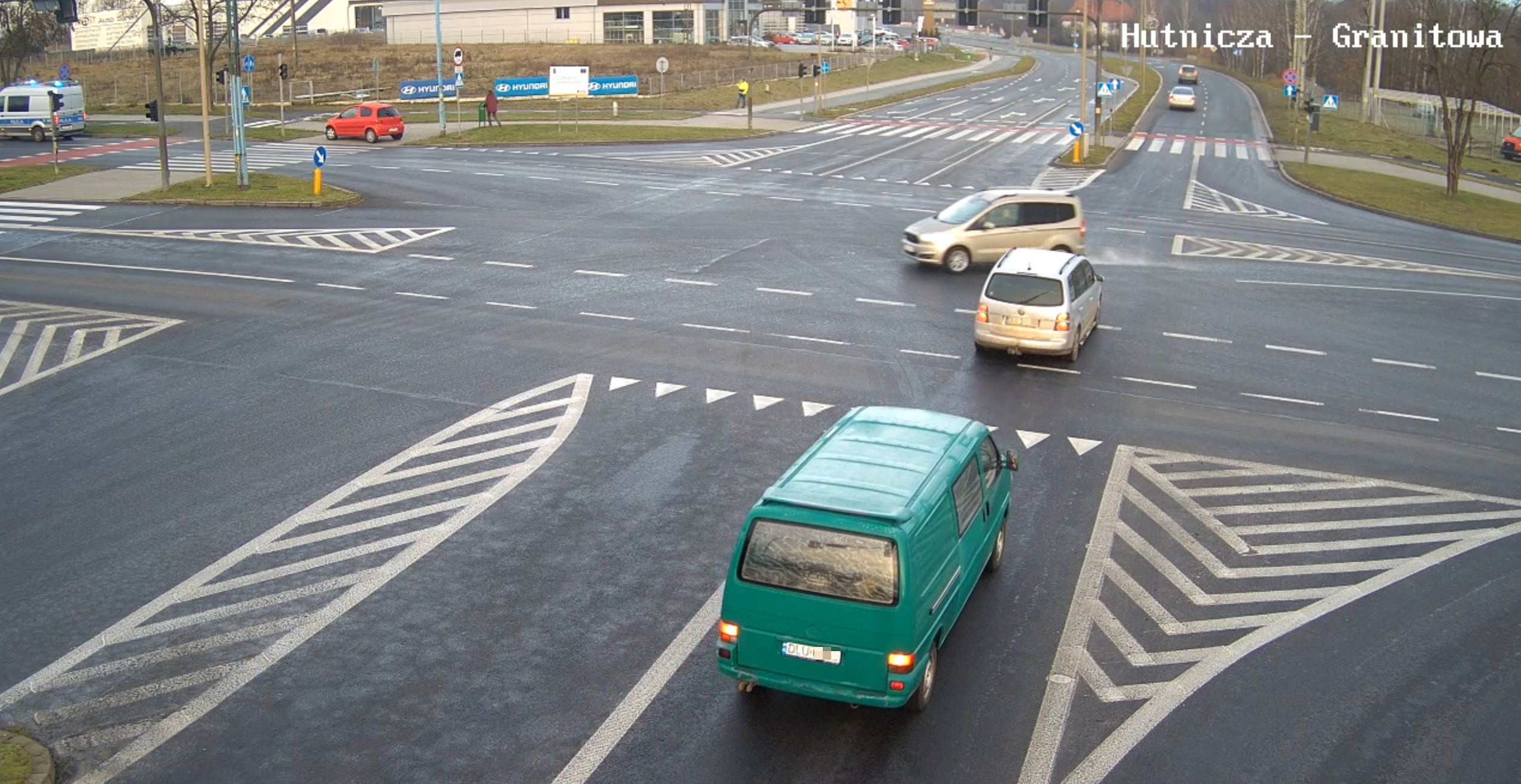 Awaria sygnalizacji na dużym skrzyżowaniu