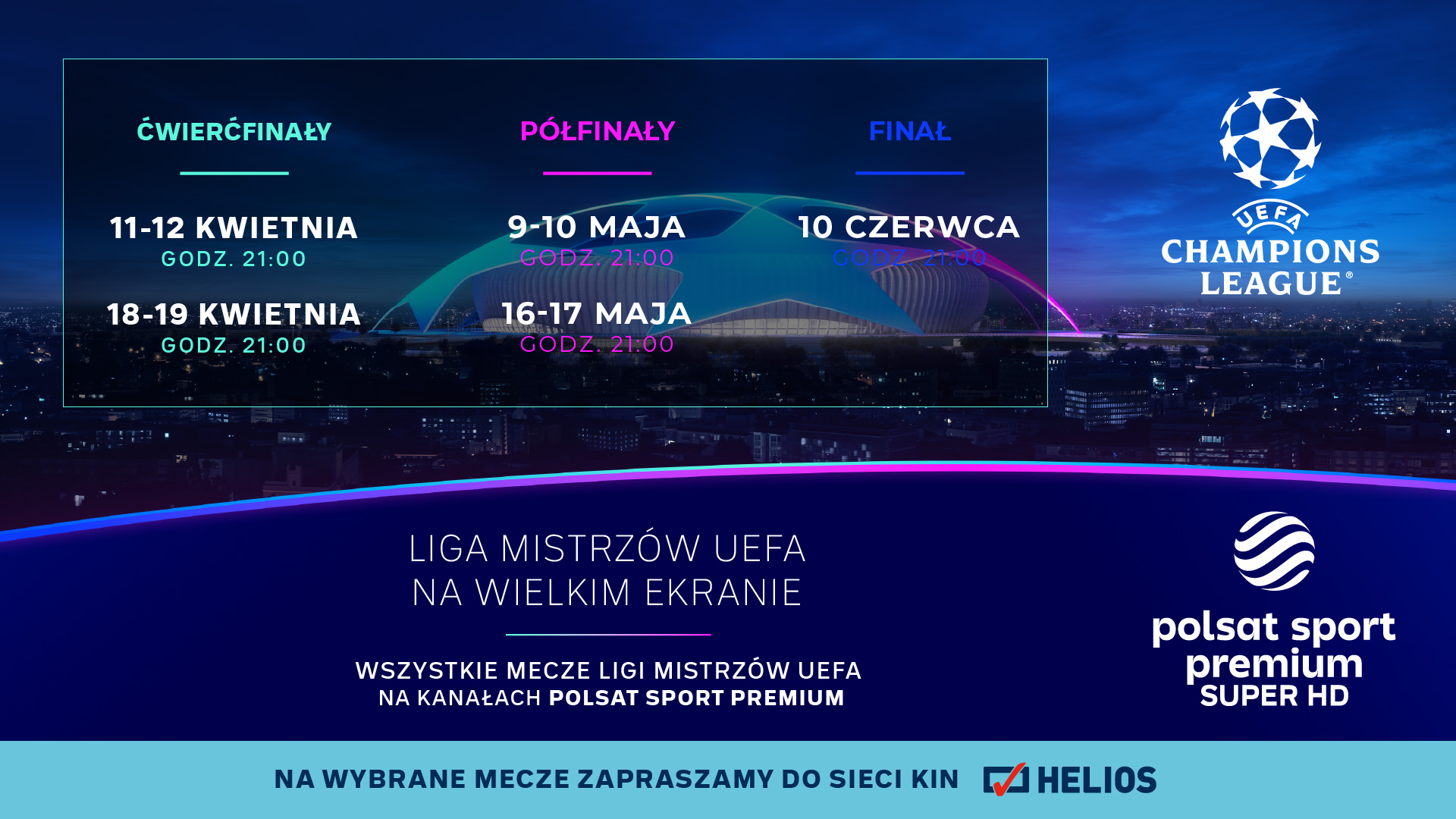 Liga Mistrzów UEFA na ekranach kina Helios