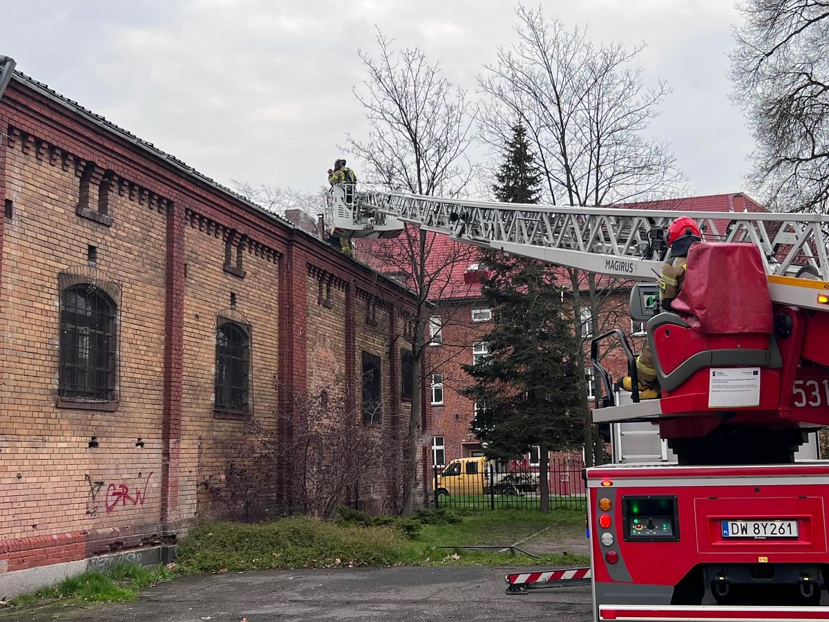 Od komina zapalił się dach