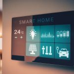 smart screen with smart home with modern living room