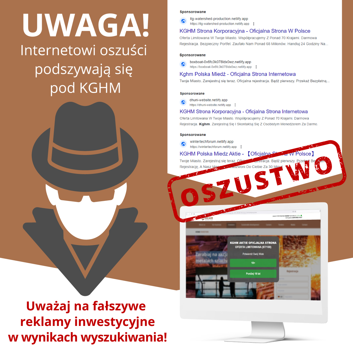 Uwaga, kolejne oszustwo „na KGHM”