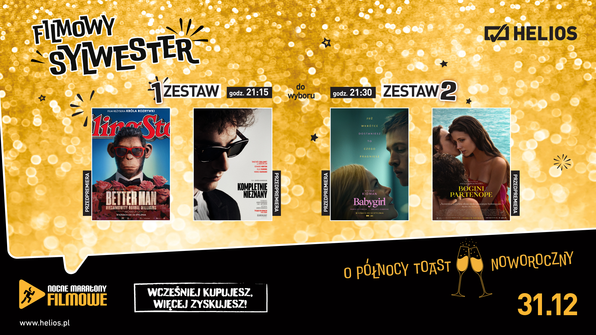 Filmowy sylwester w kinie Helios