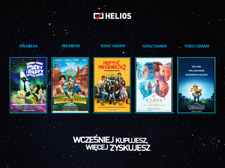 Najnowsze filmowe hity w Heliosie
