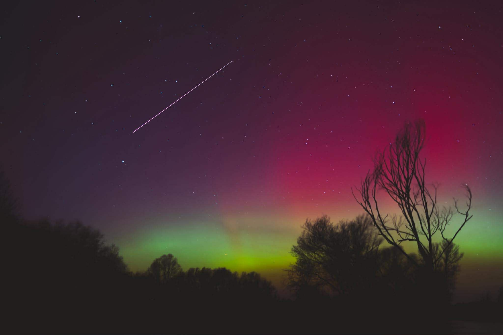 Zorza polarna nad Lubinem