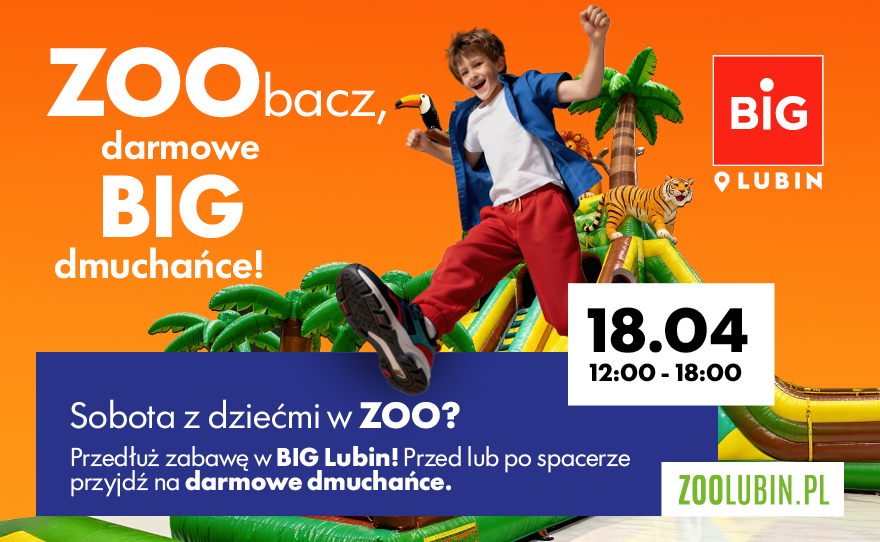 BIG Lubin zaprasza na darmowe dmuchańce dla dzieci – rodzinna zabawa już 18 kwietnia