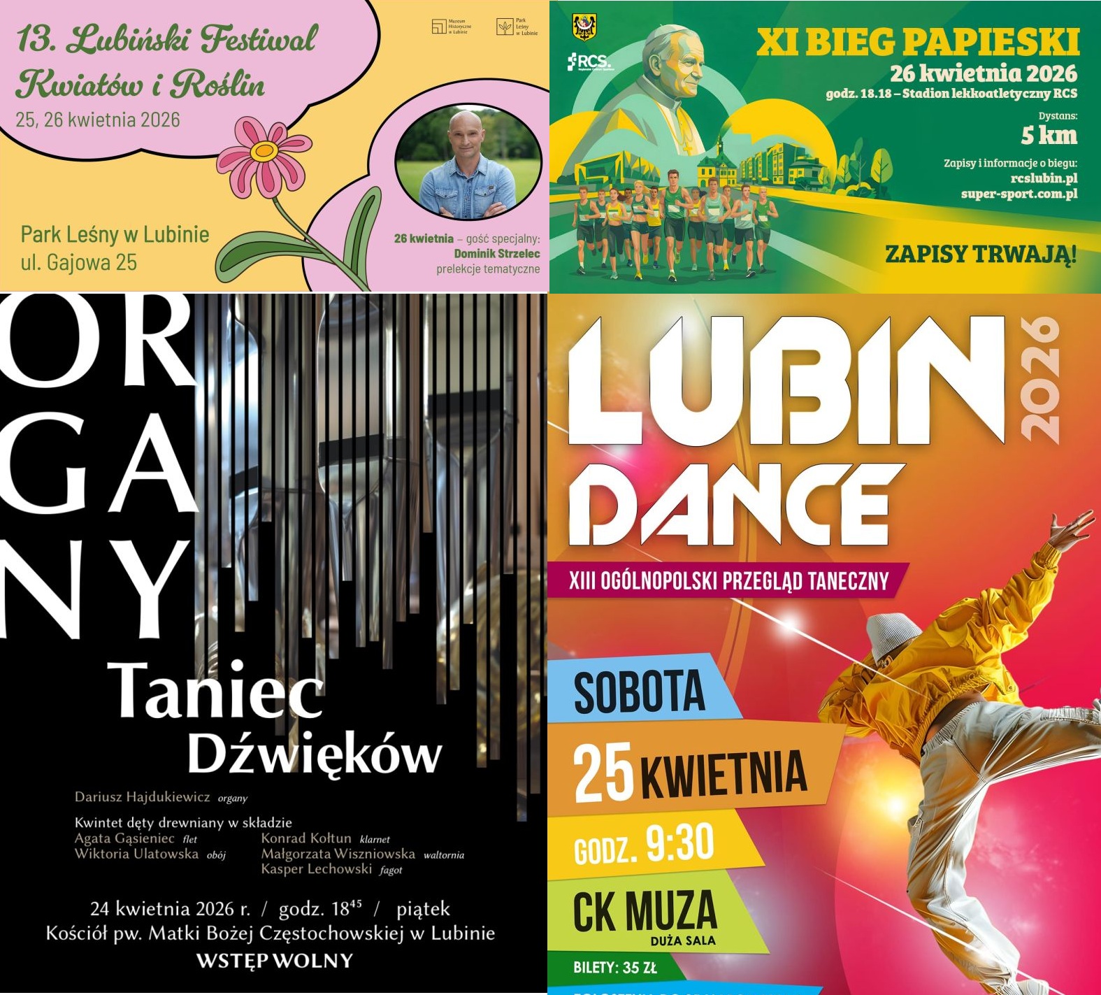 Koncert, kwiatowa i taneczna impreza oraz Bieg Papieski, czyli weekend w Lubinie