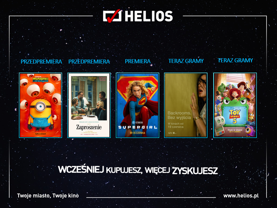 Od „Supergirl” po nocne maratony – filmowy początek wakacji w Heliosie