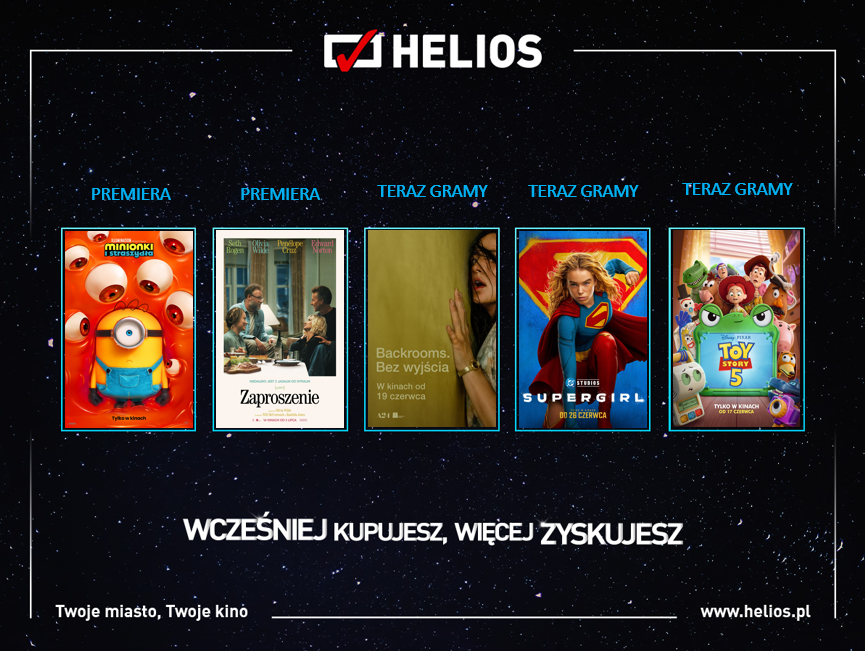 Najnowsze hity w wakacyjnym repertuarze kina Helios