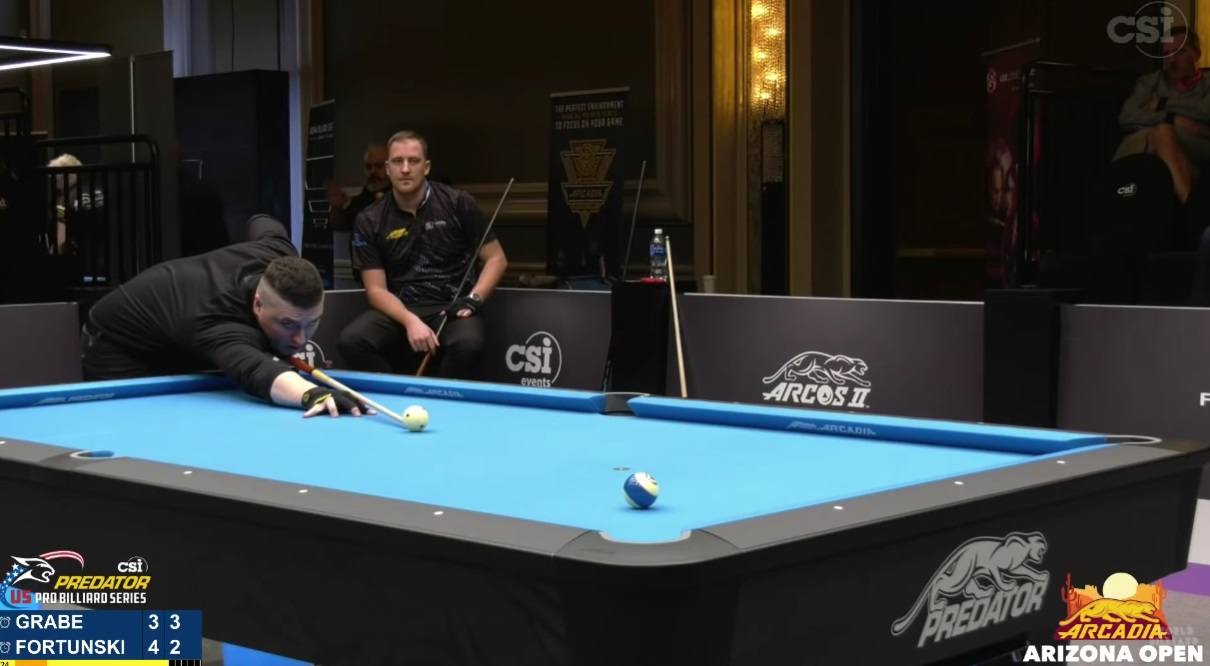 Mieszko Fortuński na podium Arcadia Arizona 10-ball Open