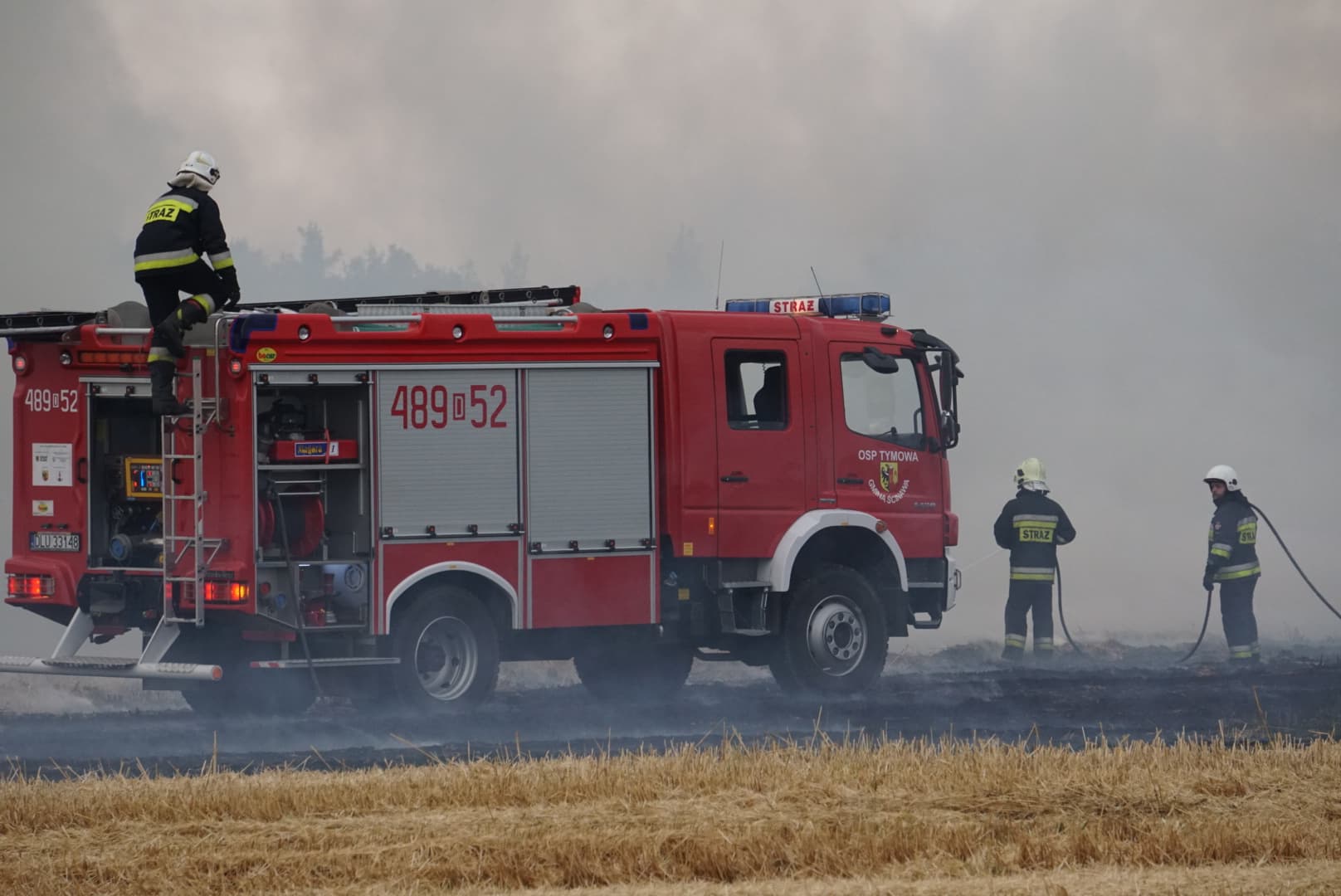 Zapalił się kombajn