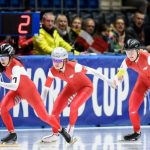 Andżelika Wójcik Kaja Ziomek i Natalia Czerwonka Fot. Polski Związek Łyżwiarstwa Szybkiego