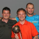 Trener bramkarzy Jędrzej Kędziora ze swoimi podopiecznymi Michalem Vaclavikiem i Mariuszem Liberdą