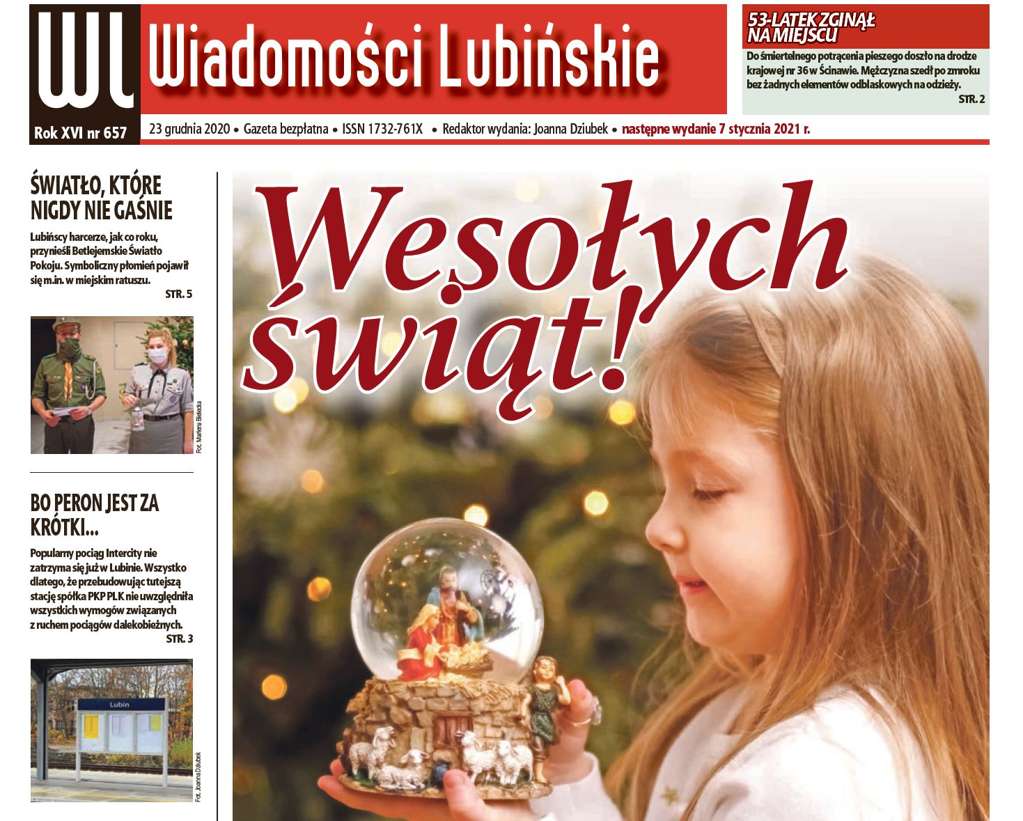 „Wiadomości Lubińskie” wyjątkowo już jutro!