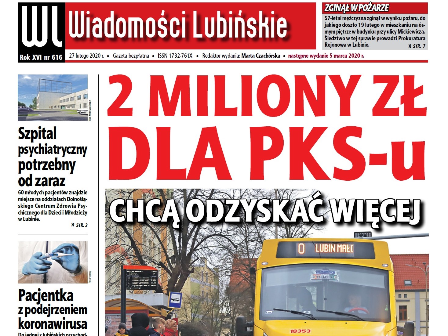 „Wiadomości Lubińskie” jak zwykle w czwartek