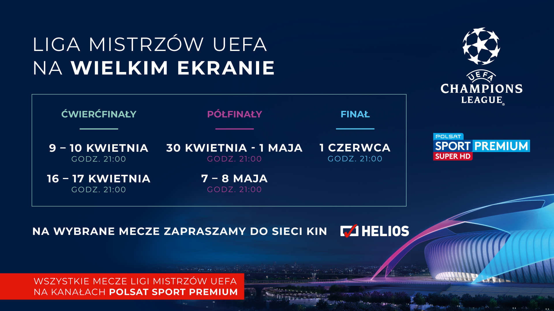 Liga mistrzów UEFA na wielkim ekranie