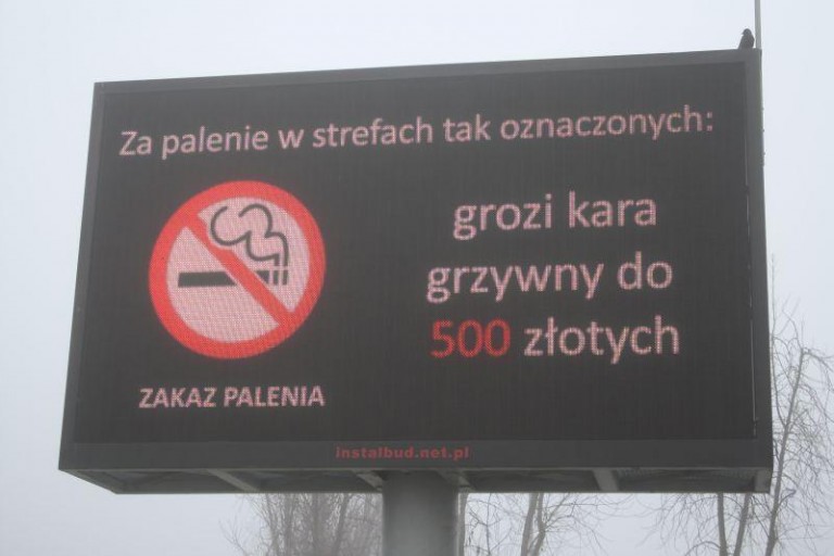 Zakaz palenia na telebimie