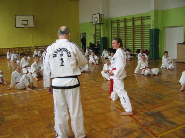 Zawodnicy taekwon-do się szkolą