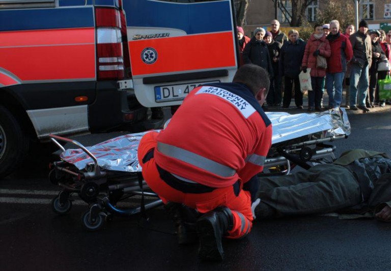 Potrącenie w centrum