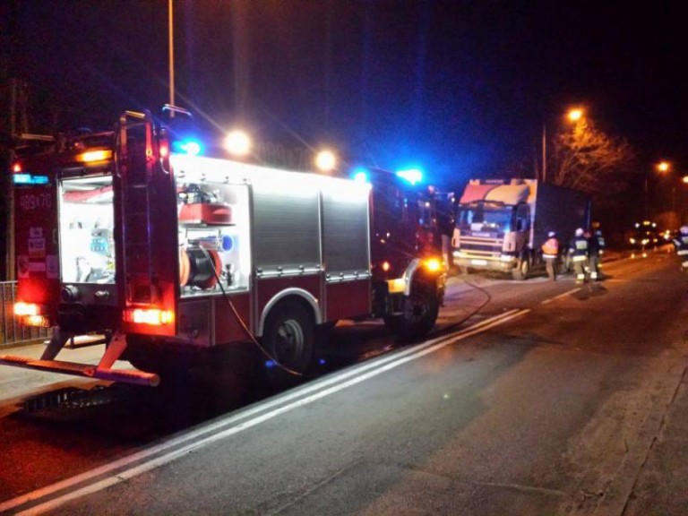 Pożar ciężarówki