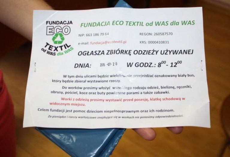 Uwaga, fałszywa zbiórka odzieży