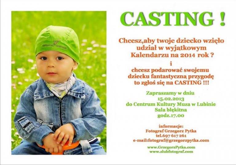 Fotograf zaprasza na casting
