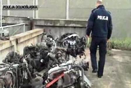 Części mercedesów w „dziupli” pod Lubinem