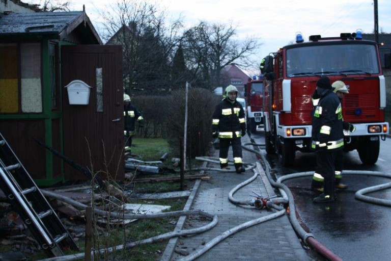 Pożar domu w Oborze