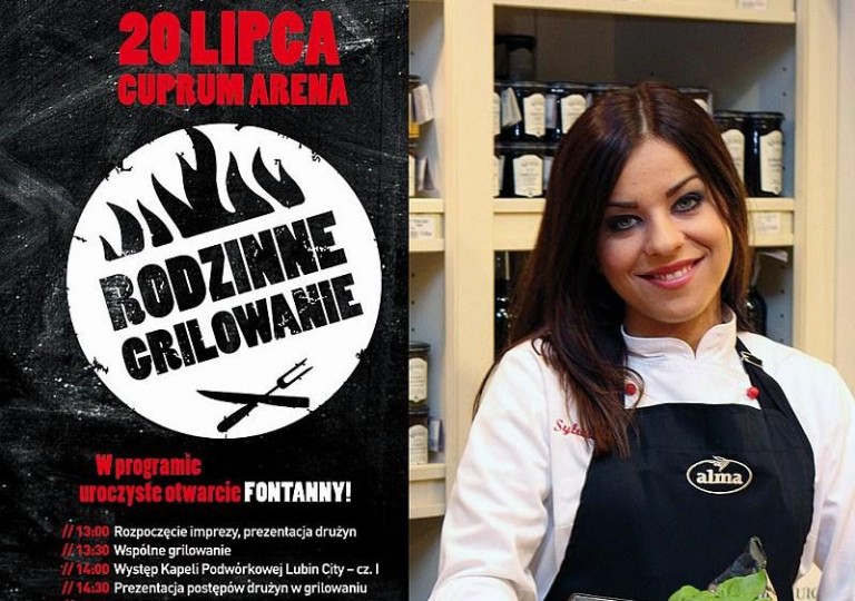 Rodzinne grillowanie przy fontannie