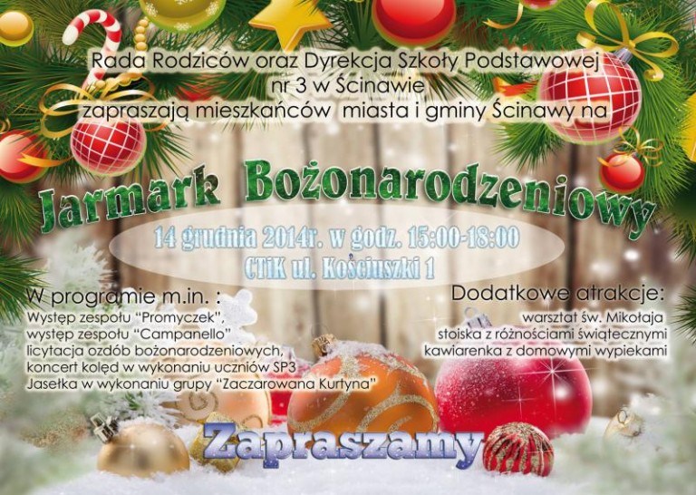 Świąteczny jarmark w Ścinawie