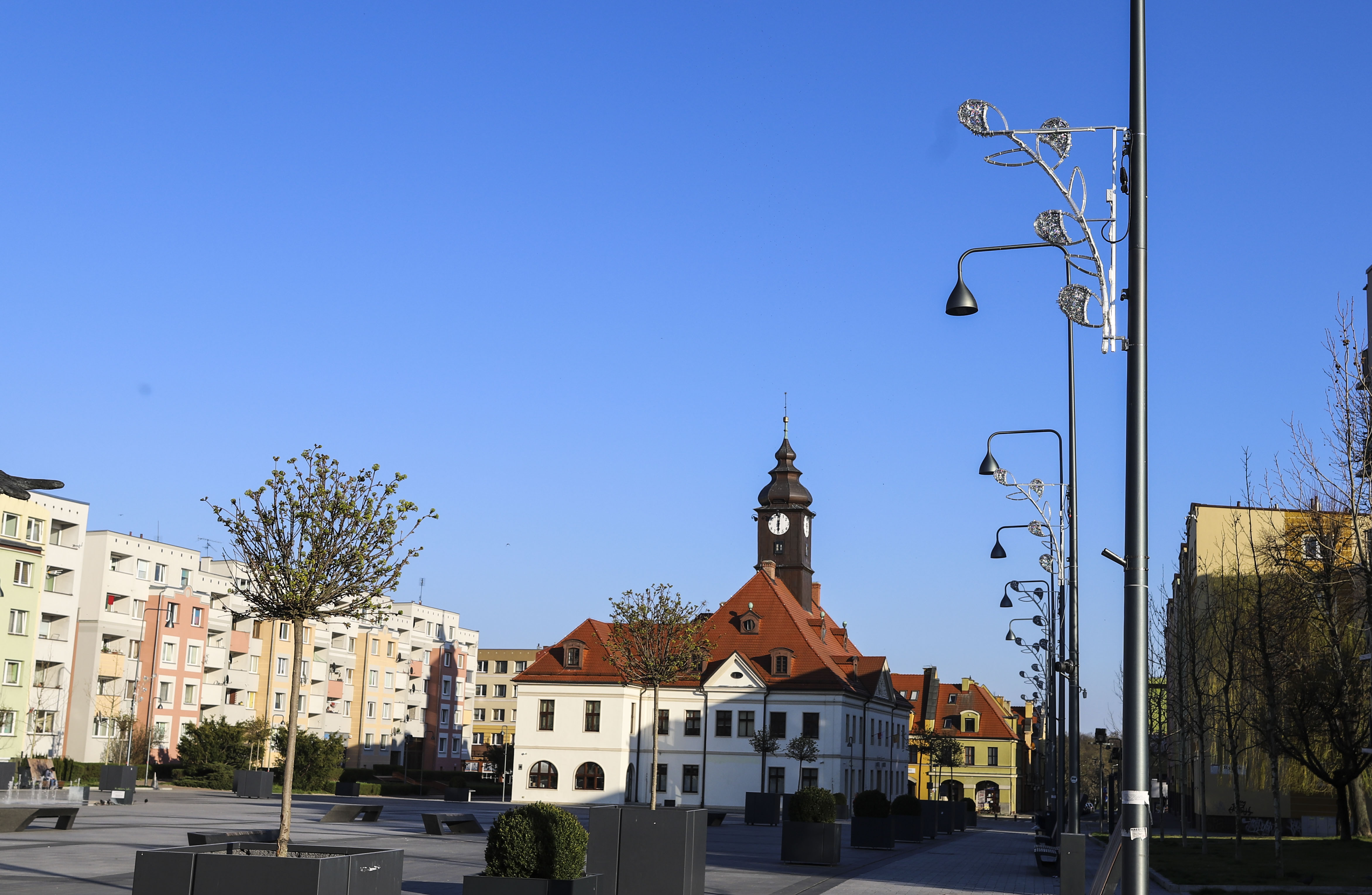 Bazie świecą na latarniach