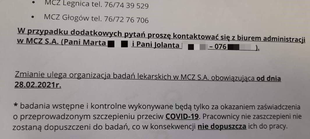 Afera w MCZ: szpital posądzony o zmuszanie pracowników do szczepień