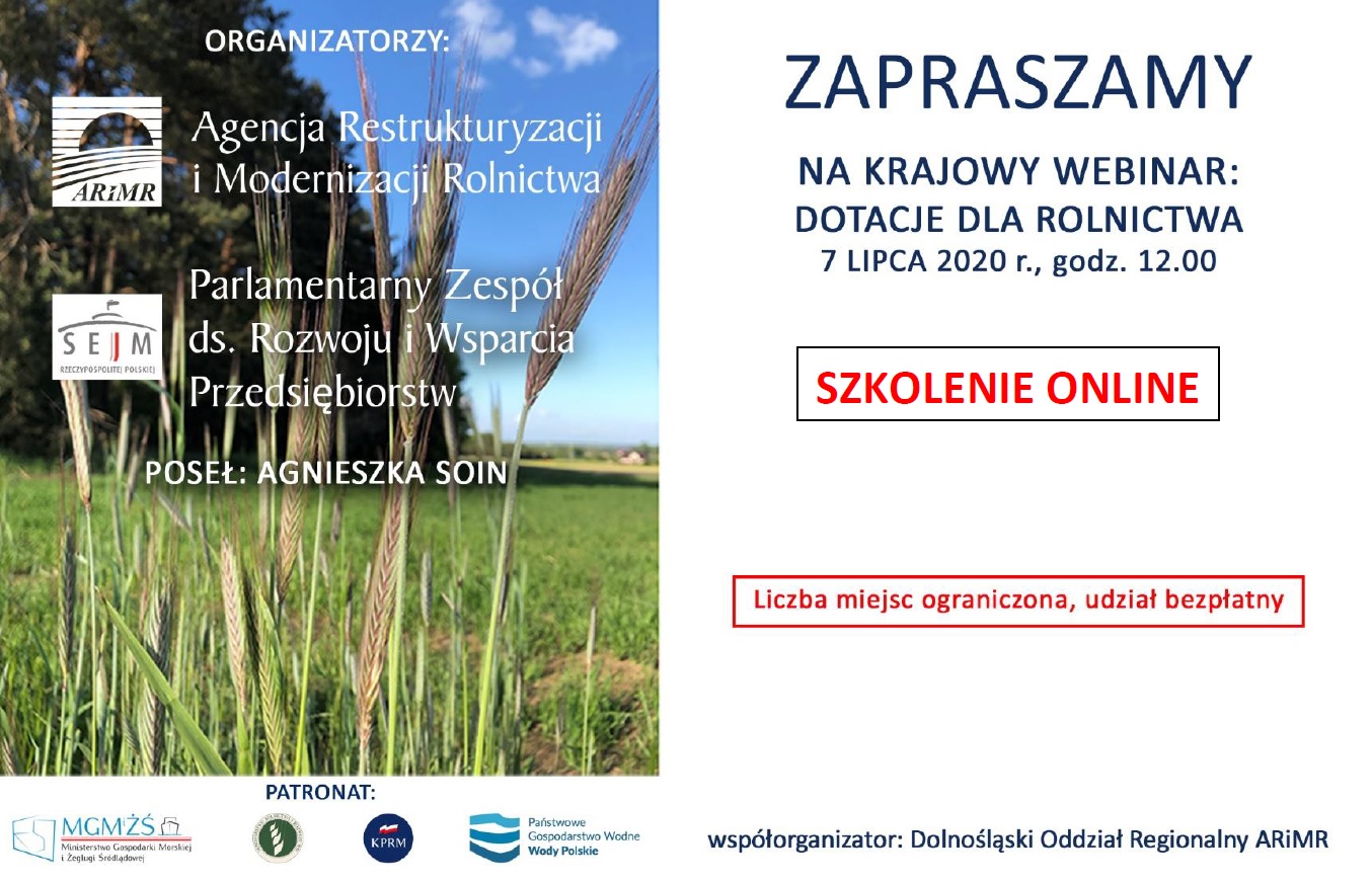 Szkolenie dla rolników zainteresowanych programami pomocowymi