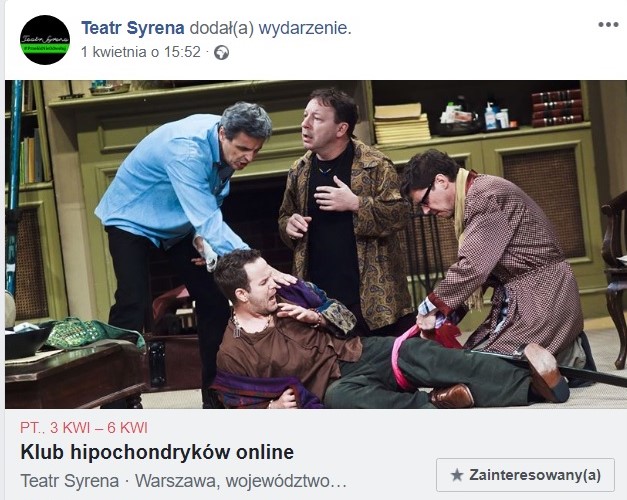 Teatr w internecie – „Klub hipochondryków” Teatru Syrena