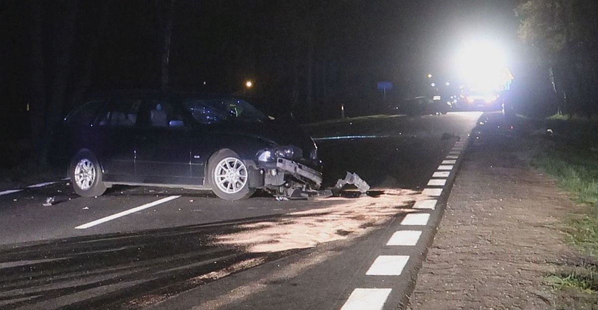Pijany kierowca uderzył w auto jadące z naprzeciwka