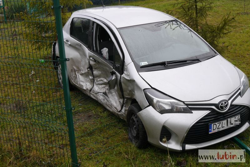 Wyleciał z drogi, wpadł na działki