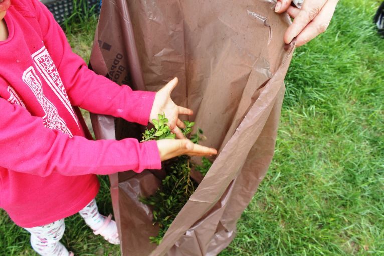 Śmieci brązowy worek bioodpady odpady